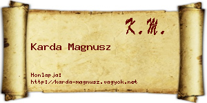 Karda Magnusz névjegykártya